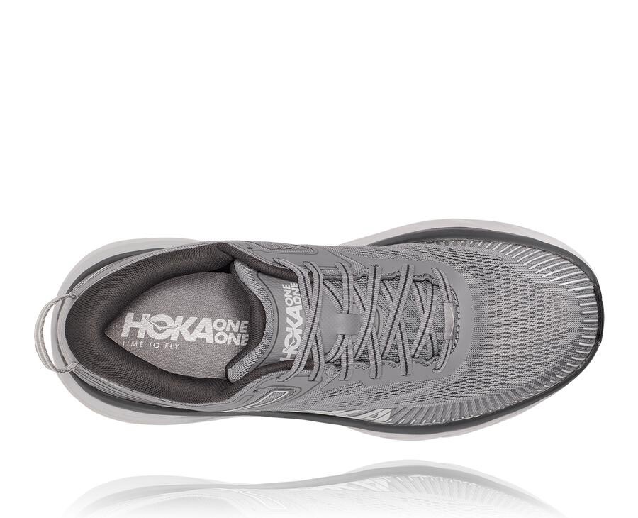 Hoka One One Running Shoes Mens Grey - Bondi 7 - 74953PWZR